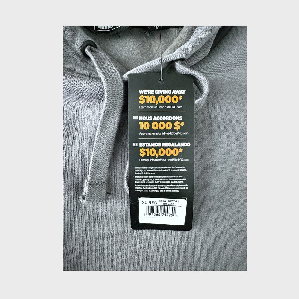 Timberland Pro Honcho Men’s Sport Gray Pullover Hoodie Sz XL - Picture 13 of 15